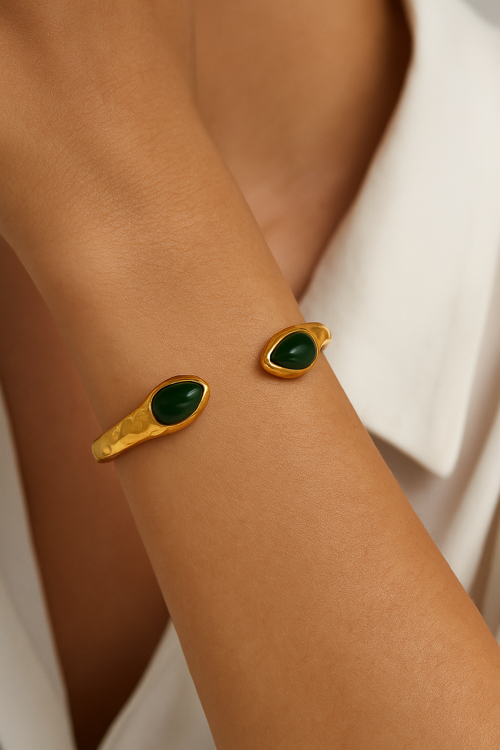 Green Snake Cuff Bracelet
