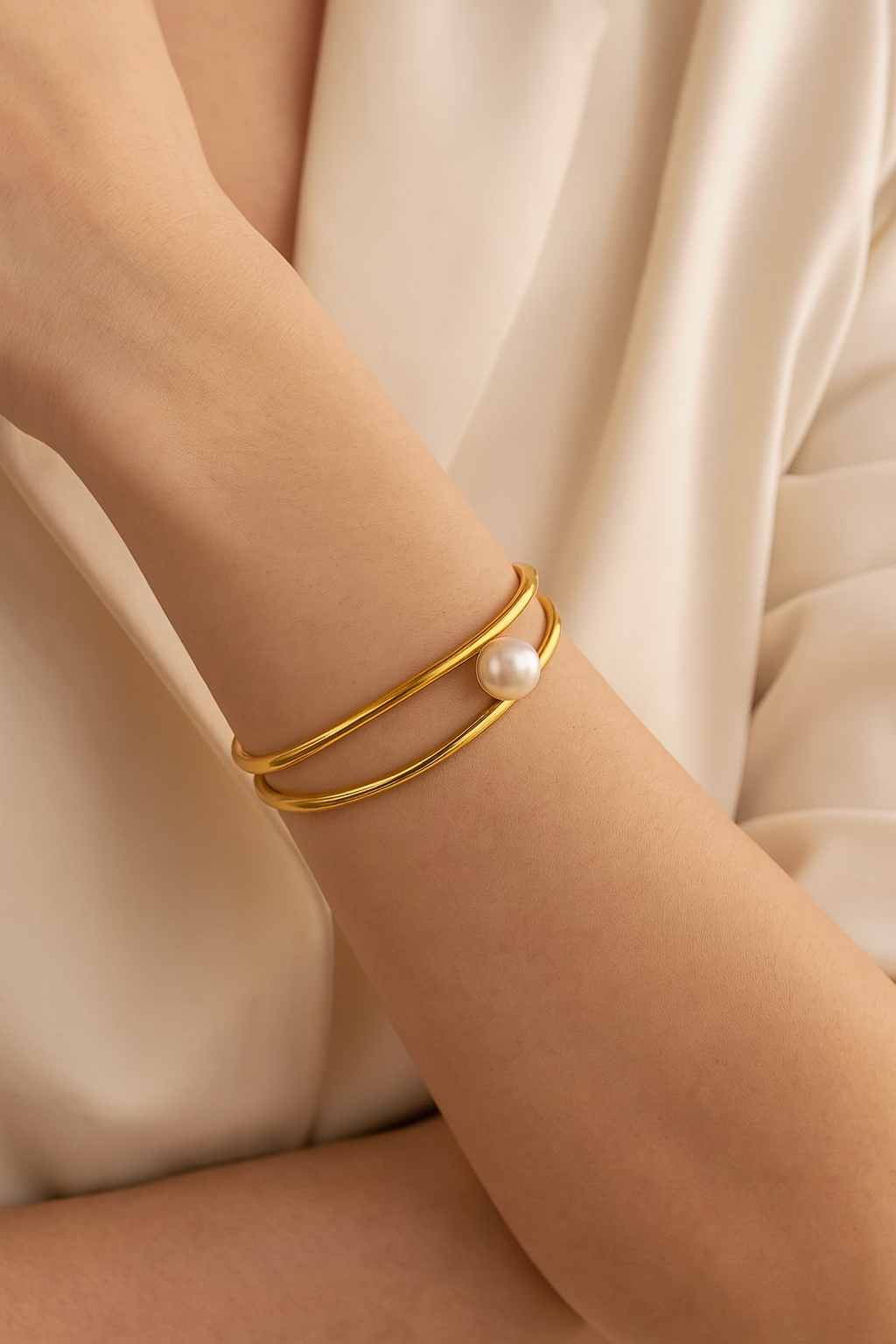 Pearl Clip Cuff Bracelet