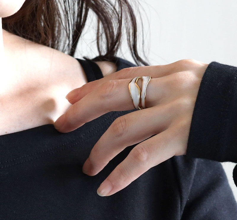 White Enamel Ring