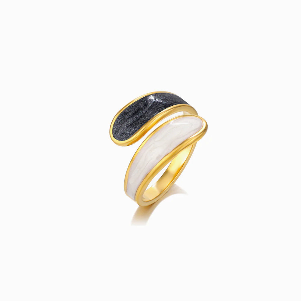 Two tone Enamel Ring