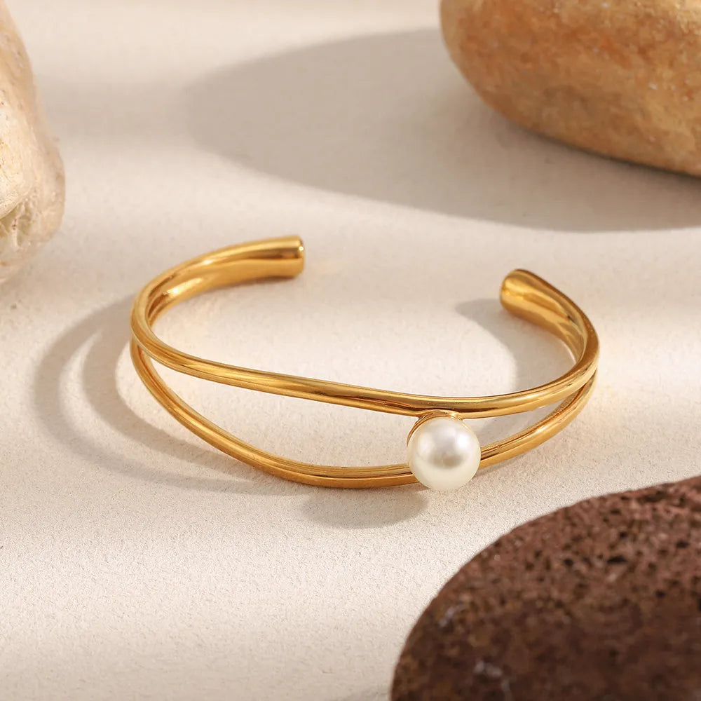 Pearl Clip Cuff Bracelet