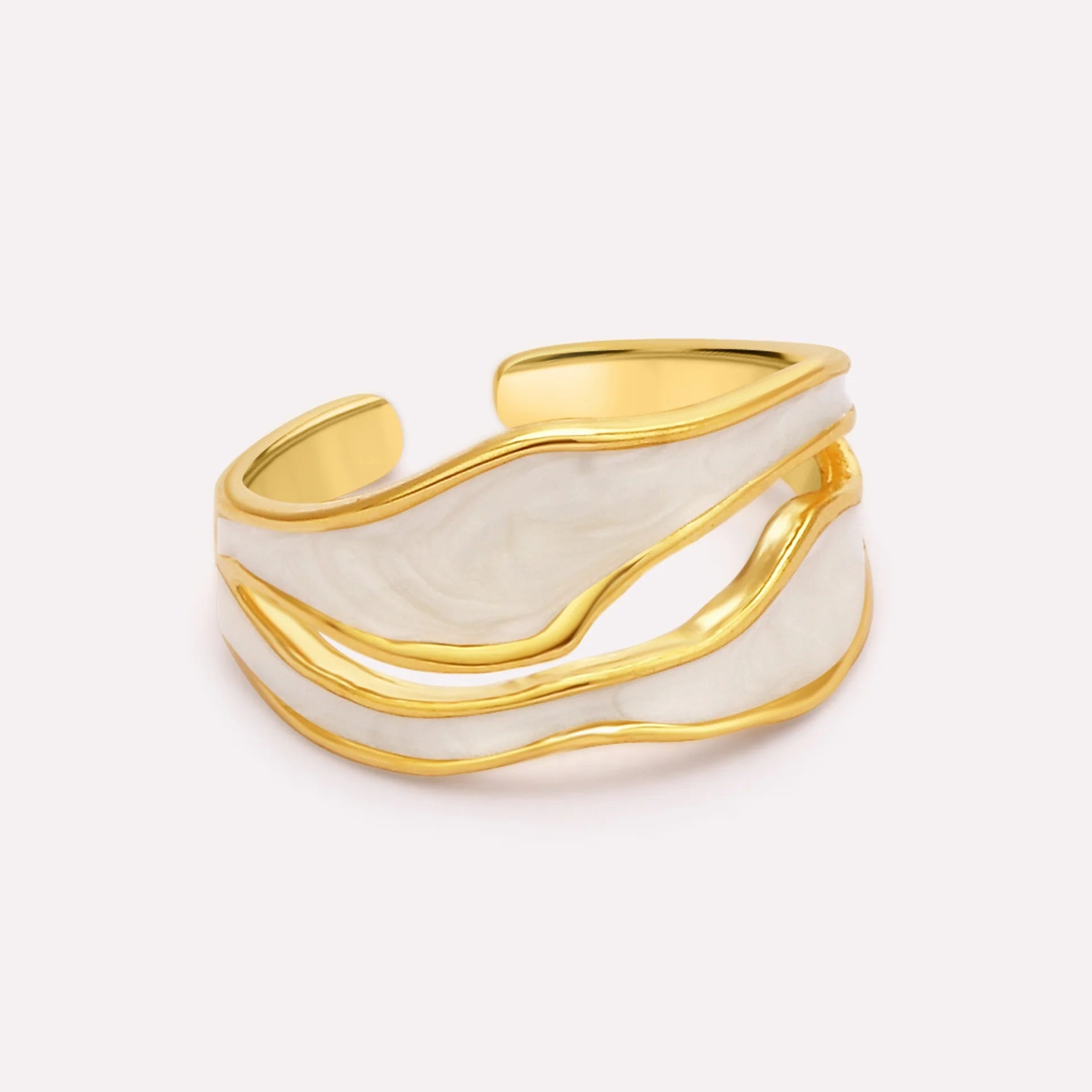 White Enamel Ring