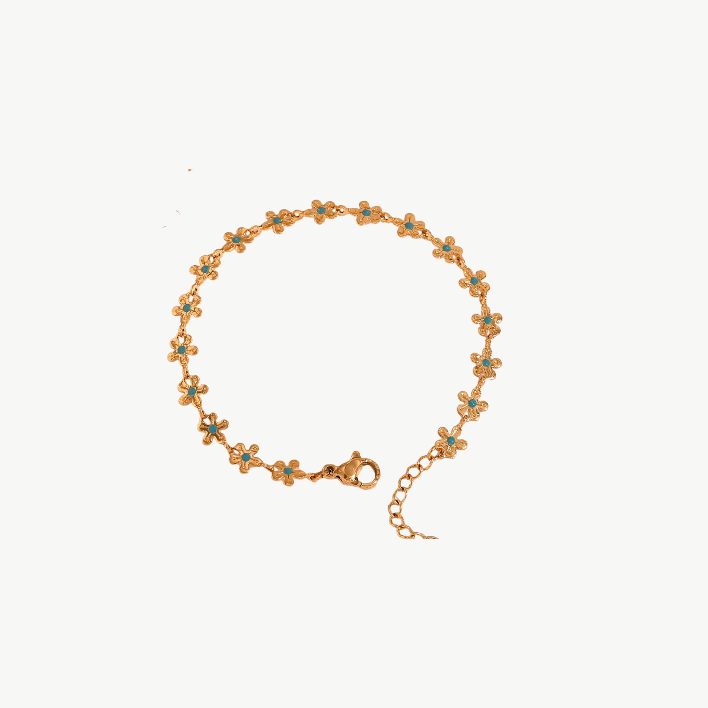 Blue Flower Chain Bracelet