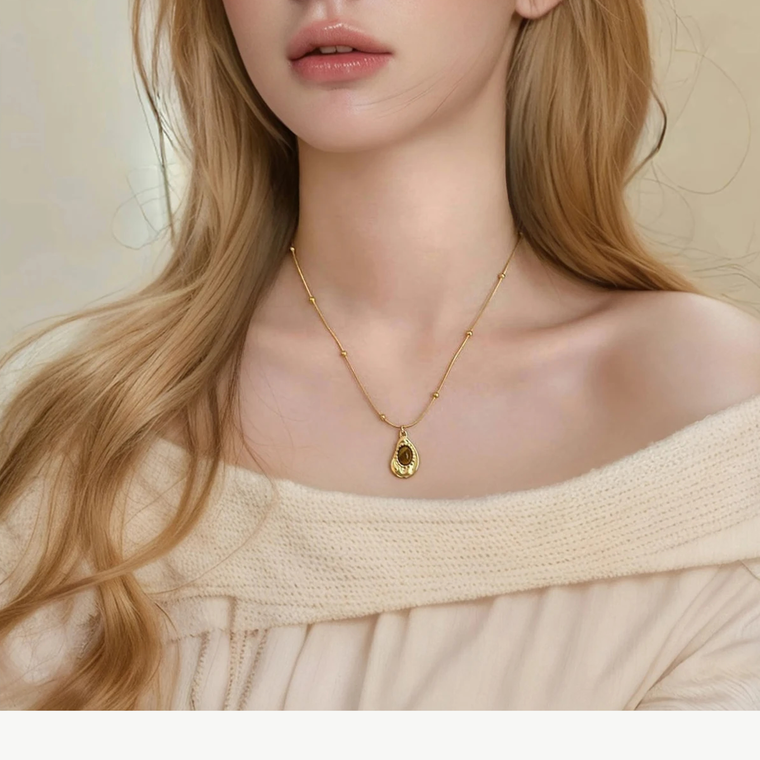 Tiger’s Eye Drop Necklace