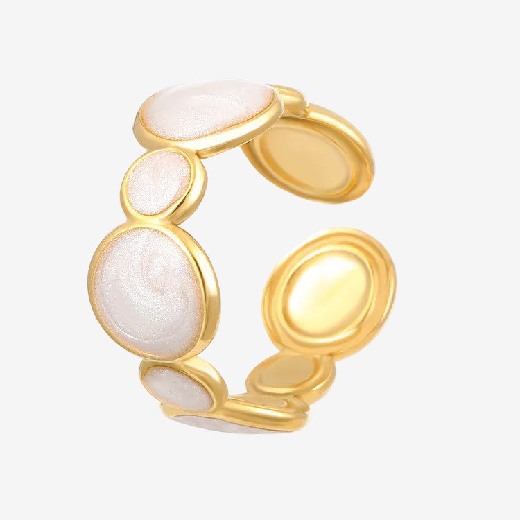 White Bubble Enamel Ring