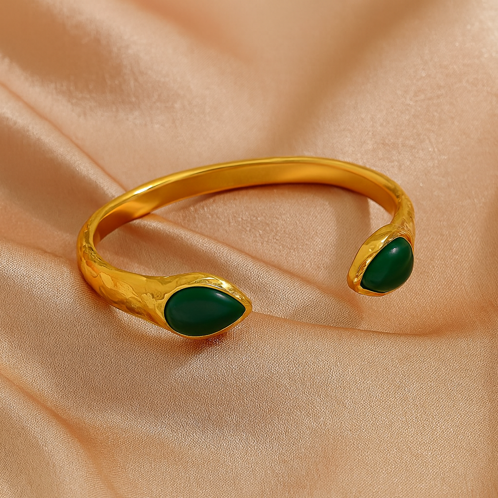 Green Snake Cuff Bracelet
