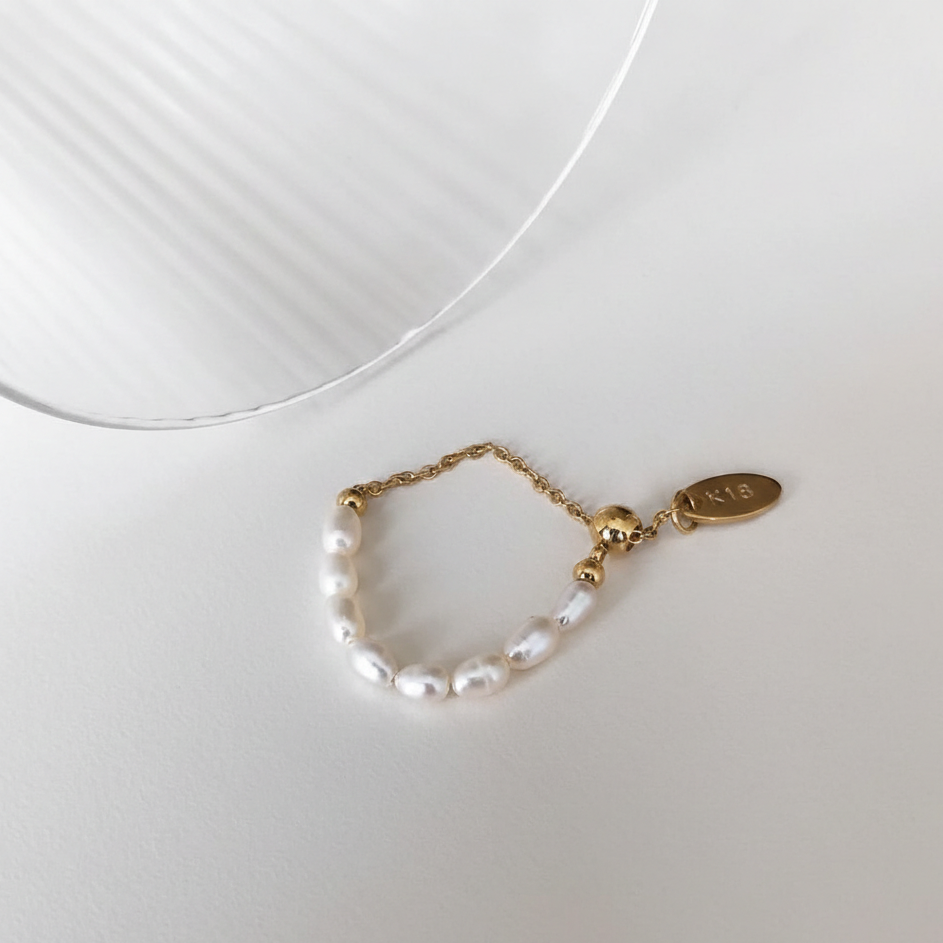 Pearl Chain Slide Ring