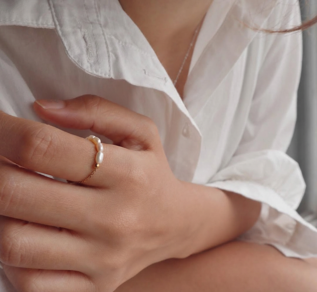 Pearl Chain Slide Ring