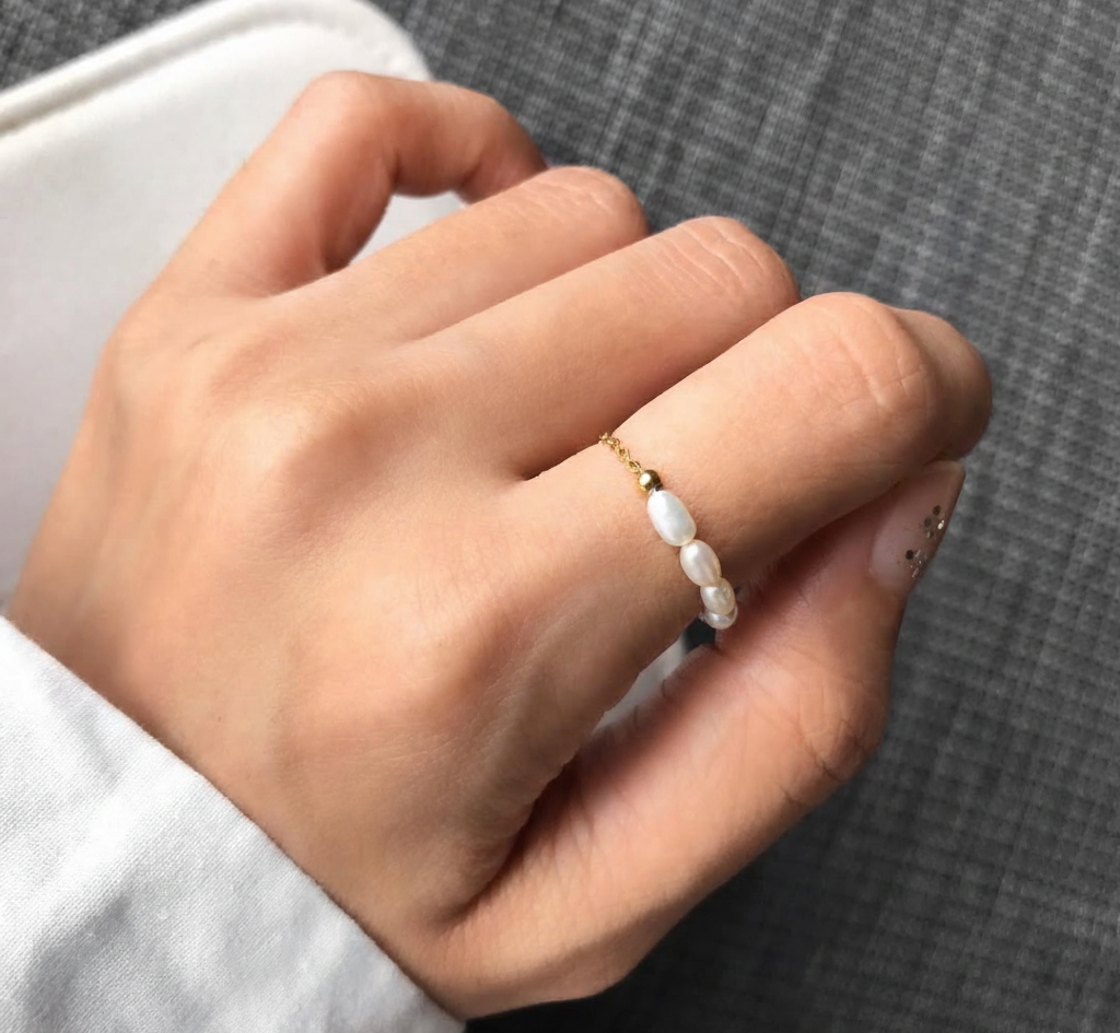 Pearl Chain Slide Ring