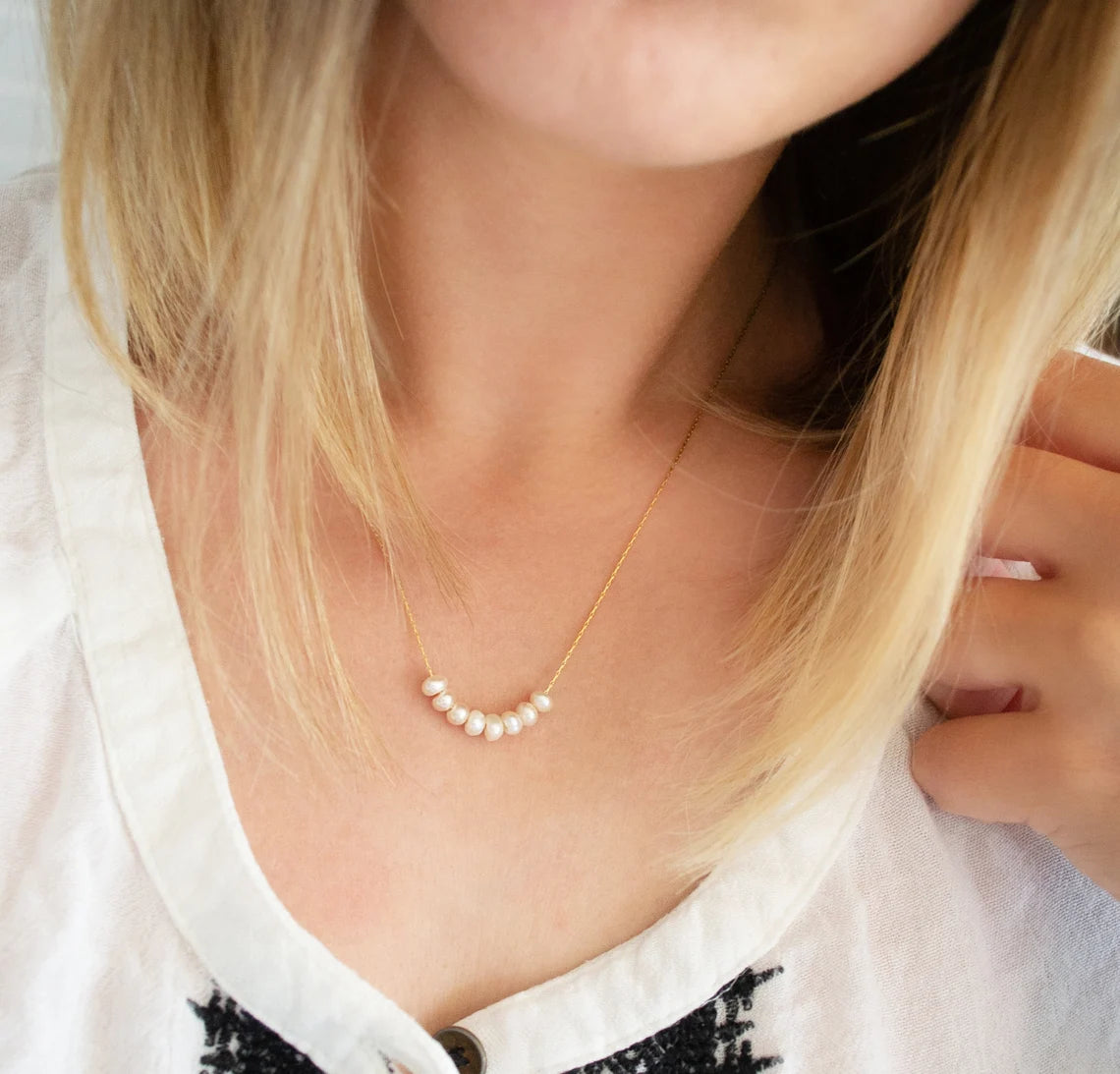 Pearl stacked necklace