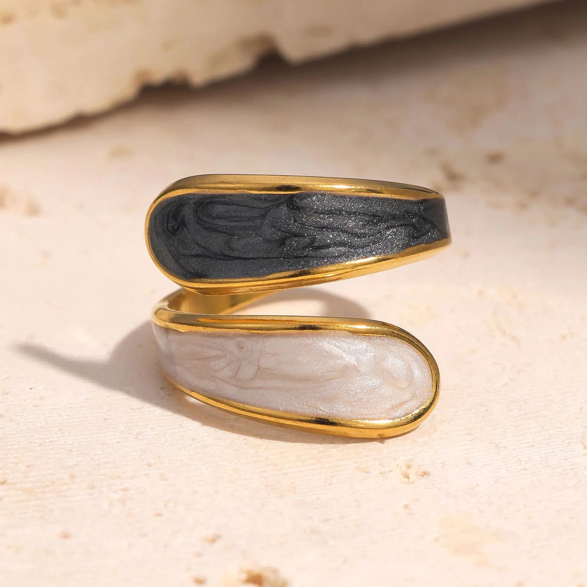 Two tone Enamel Ring
