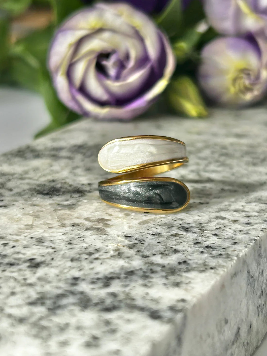 Two tone Enamel Ring