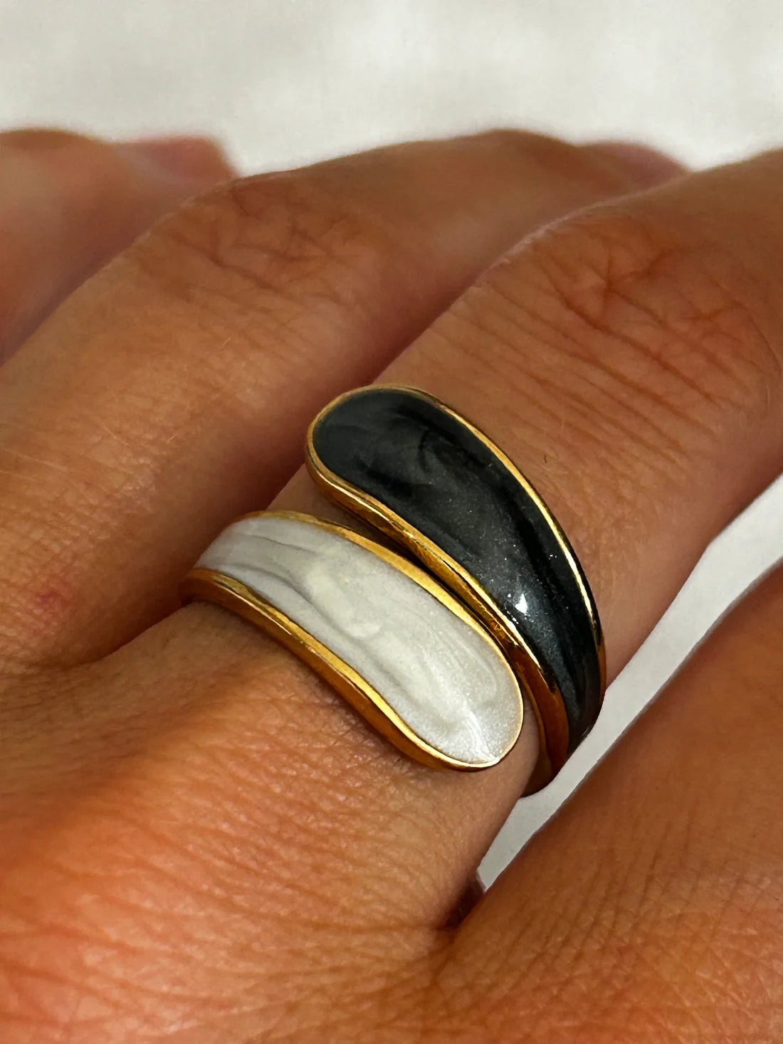 Two tone Enamel Ring